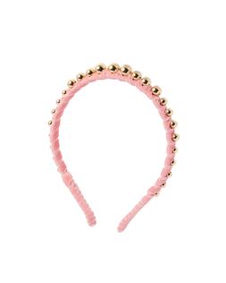 Oliver Bonas Daphne Gold Ball & Pink Velvet Thin Metal Headband £24