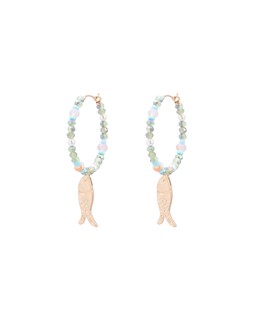 Oliver Bonas Doris Fish Charm Beaded Wire Hoops £22