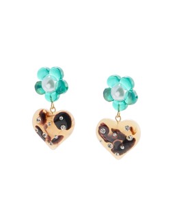 Oliver Bonas Fraser Resin Heart & Flower Drop Earrings £19.50