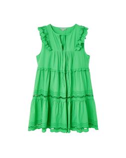 Oliver Bonas Green Cotton Ladder Trim Mini Dress £75
