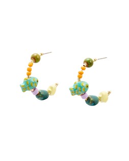Oliver Bonas Kailani Fish & Shell Beaded Hoops £22
