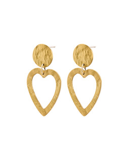 Oliver Bonas Lizet Hammered Heart Drop Earrings £22