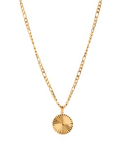 Oliver Bonas Maya Etched Sunray Pendant Stainless Steel Necklace £34