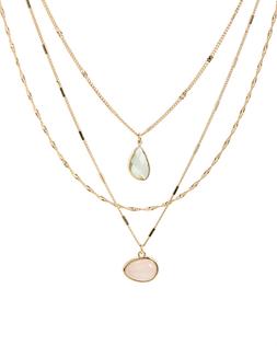 Oliver Bonas Melody Triple Row Pendant Chain Necklace £29.50