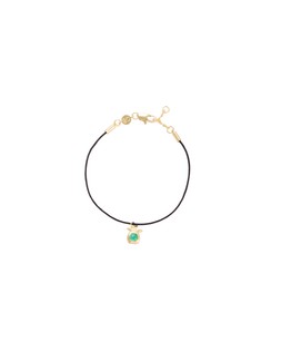 Oliver Bonas Melora Green Onyx Apple Charm Gold Plated Corded Bracelet £29.50