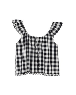 Oliver Bonas Mono Check Frill Blouse £45