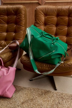 Oliver Bonas Olivia Slouch Dusty Pink & Golf Green Weekend Bags £70 (2)
