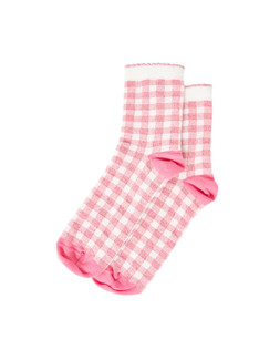 Oliver Bonas Pink Glitter Gingham Socks £8.50