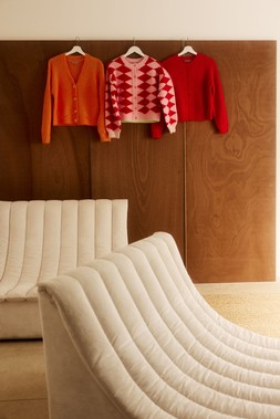Oliver Bonas Red Stitchy Crew Neck Cardi £60 - Oliver Bonas Orange Pointelle V Neck Cardi £60 (2)