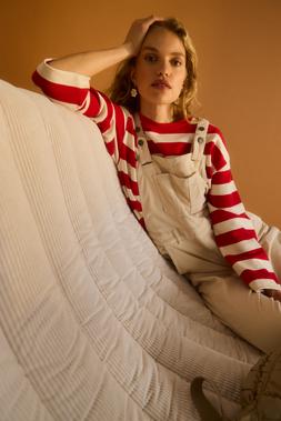 Oliver Bonas Red Wide Stripe Top £45 - Oliver Bonas Ecru Cord Dungaree £85 (5)