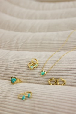 Oliver Bonas Ura Opalite Heart Charm Drop Hoop Earrings £45 - Oliver Bonas Oriena Opalite Heart Gold Plated Ring £50 & more (3)