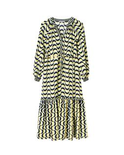 Oliver Bonas Yellow Wave Geo Midaxi Dress £80