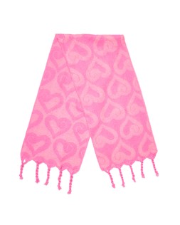 Pink Abstract Heart Print Knitted Heavyweight Scarf £38
