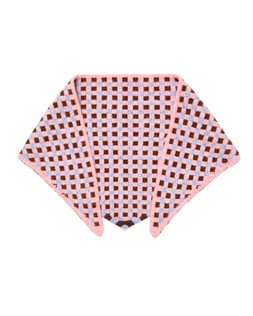 Pink & Brown Checked Knitted Triangle Scarf £28