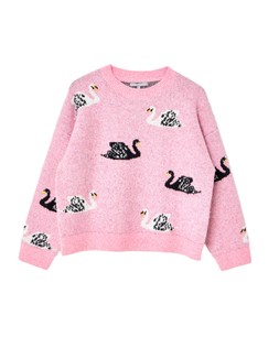 Pink Swan Crew Neck Knitted Jumper £72