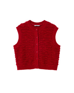 Red Loop Knitted Button Up Waistcoat £60