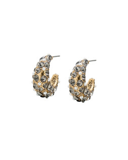 Rosena Black Stone & Faux Pearl Cluster Hoop Earrings £19.50
