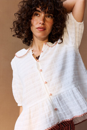 White Textured Gingham Collar Blouse £58 from Oliver Bonas