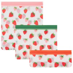 B&M HOME SS26 // PRETTY FRUIT DINING // 3PK REUSABLE FOOD BAGS // £2 //