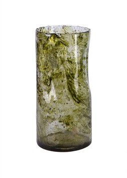 Green glass vase