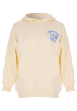 Older Girls Yellow Pizza Graphic Oversized Hoody