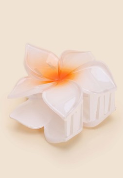 White Ombre Lotus Flower Hair Clip