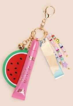 Womens Pink Watermelon Lip Gloss Bag Charm