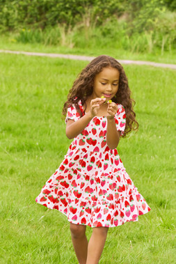 Younger Girls Red Strawberry Tiered Dress £9 3