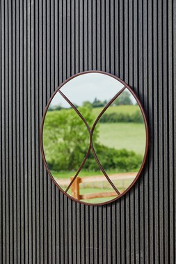 CIRCULAR OUTDOOR MIRROR NATURAL RUST 90CM &pound;189.99