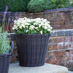 POLYRATTAN WILLOW LINED PLANTER H40CM D36CM &pound;39.99