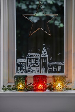Berry Red Festive Candle Holder H7Cm D8Cm &pound;4.99