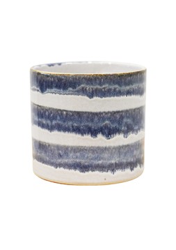 DORA BLUE REACTIVE STRIPE PLANTER H18CM D19CM