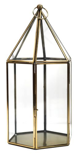 GLASSHOUSE TERRARIUM ANTIQUE BRASS