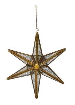 Hanging Antique Brass Mercury Glass Star &pound;34.99