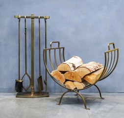 Linear Log Basket Brass &pound;124.99