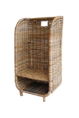 Natural Rattan Log Trolley With Kindling Shelf &pound;229.99