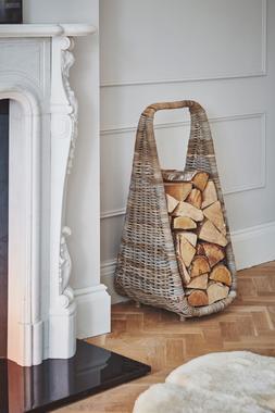 Natural Rattan Tall Log Storage H90cm W35cm &pound;129.99
