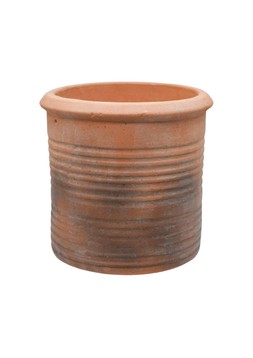 OUTDOOR CLAYMONT RIPPLE FADED TERRACOTTA PLANTER H29CM D31CM
