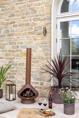 OUTDOOR CLAYMONT RIPPLE WALNUT PLANTER SET OF 3 £79.97