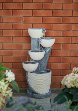 OUTDOOR CASCADING BOWL WATER FEATURE CEMENT