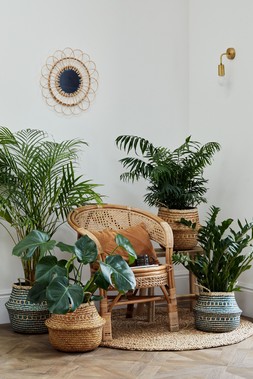 Seagrass Tribal Amber Lined Basket Medium H30cm D35cm &pound;29.99
