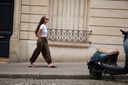 Brown Balloon Trousers with Pockets
