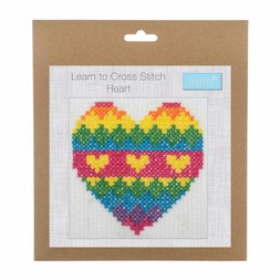 Hobbycraft Trimits Heart Learn to Cross Stitch Kit 20cm x 20cm &pound;4.50 Cut Out