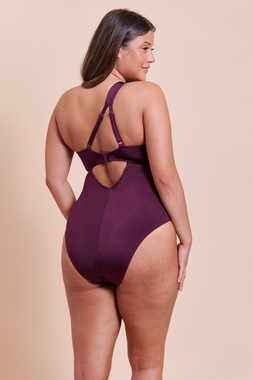 BEACH BLISS ASYMETRIC PADDED SWIMSUIT MULBERRY PURPLE