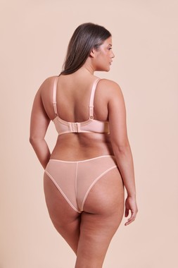 LIGHTSTYLE SCALLOP BLUSH PINK PLUNGE BRA £29.00 €44.00 USD$59.00 CAD$72.00 AUD$72.95 &  BRAZILIAN BRIEF £15.00 €23.00 USD$26.00 CAD$28.00 AUD$30.95