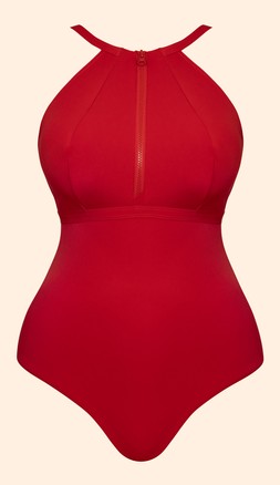 Zip Tide Non-Wired Multiway Swimsuit Red
