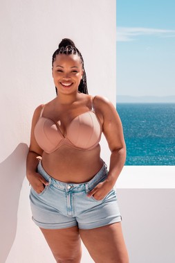 Superhero Multiway Padded Plunge Bra Latte Beige