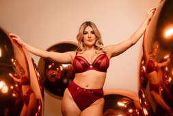 Suspense, High Waist Brief, Sangria, £26.00, US$51.00, CA$68.00, €36.00, A$78.00, Suspense, Plunge Bra, Sangria, £46.00, US$88.00, CA$115.00, €72.00, A$120.00