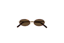 Skye in Brushed Gold and Deep Havana with Brown lenses