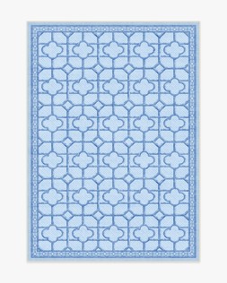 Mrs. Alice Shaded Bamboo Blue Outdoor Rug